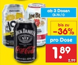 Ready to Drink im Angebot bei Netto Marken-Discount in Rosenheim Ready to Drink Angebote von Jack Daniel's oder Jim Beam bei Netto Marken-Discount Rosenheim für 1,89 €