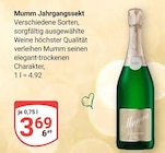 Jahrgangssekt Angebote von Mumm bei GLOBUS Kempen für 3,69 €