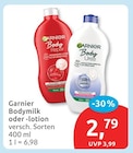 Bodymilk von Garnier für 2,79 € bei budni im Angebot Bodymilk von Garnier im aktuellen budni Prospekt