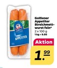 Appetiter Streichmettwurst fein von Golßener im aktuellen Netto mit dem Scottie Prospekt für 1,99 €