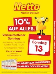 Netto Marken-Discount Prospekt "10% auf ALLES", 2 Seiten, 13.09.2026 - 13.09.2026 Aktueller Netto Marken-Discount Prospekt, "10% auf ALLES", mit Angeboten der Woche, gültig von 13.09.2026 bis 13.09.2026