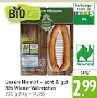 Bio Wiener Würstchen im Angebot bei EDEKA in Weinheim Bio Wiener Würstchen Angebote von Unsere Heimat bei EDEKA Weinheim für 2,99 €
