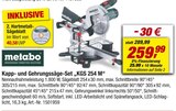 Kapp- und Gehrungssäge-Set "KGS 254 M" von metabo im aktuellen toom Baumarkt Prospekt