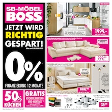 Aktueller SB Möbel Boss Prospekt "JETZT WIRD RICHTIG GESPART!" Seite 1 von 12 Seiten