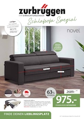 Aktueller Zurbrüggen Prospekt mit Polstermöbel, "Schlafsofa Spezial", Seite 1