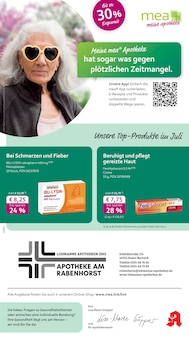 mea - meine apotheke Prospekt der Woche "Unsere Juli-Angebote" Seite 1, 01.07.2025 bis 31.07.2025 für Essen Aktueller mea - meine apotheke Prospekt "Unsere Juli-Angebote" Seite 1 von 4 Seiten für Essen