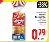 Sandwich American Style von GUT&GÜNSTIG für 0,79 € bei EDEKA im Angebot Sandwich American Style von GUT&GÜNSTIG im aktuellen EDEKA Prospekt