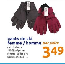 Action Guesnain - gants de ski femme / homme Promo gants de ski femme / homme dans le catalogue Action "Petits prix, grands sourires" à Guesnain