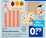 Herbst-Servietten im ALDI SÜD Prospekt Herbst-Servietten von Kokett im aktuellen ALDI SÜD Prospekt für 0,99 €
