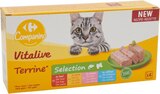 Terrines pour chats - CARREFOUR COMPANINO VITALIVE en promo chez Carrefour Terrines pour chats - CARREFOUR COMPANINO VITALIVE dans le catalogue Carrefour