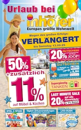 Möbel Inhofer Prospekt für Oberdischingen mit 8 Seiten Möbel Inhofer Prospekt für Oberdischingen: "VERLÄNGERT - Urlaub bei Möbel Inhofer", 8 Seiten, 01.09.2025 - 13.09.2025