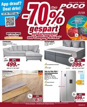 Kühlschrank im POCO Prospekt in Rheine Aktueller POCO Prospekt mit Kühlschrank, "Bis zu 70% gespart auf Gartenmöbel und Camping-Artikel", Seite 1
