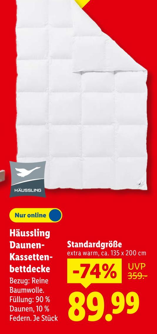 Daunen-Kassettenbettdecke