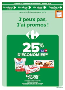 Catalogue Carrefour Proximité à Saint-Just-en-Chevalet cette semaine, valable du 22/09/2026 au 04/10/2026 Prospectus Carrefour Proximité à Saint-Just-en-Chevalet, "J'peux pas, J'ai promos !", 23 pages de promos valables du 22/09/2026 au 04/10/2026