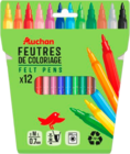 12 FEUTRES DE COLORIAGE AUCHAN - AUCHAN en promo chez Auchan Hypermarché Viry-Châtillon à 1,15 €