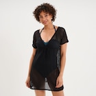 Robe de plage ajourée col V noir femme en promo chez La Halle Colombes à 16,09 €