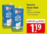 Hansano Weide-Milch bei famila Nordost im Prospekt "" für 1,19 €