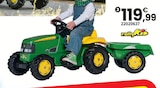 Tracteur Rolly Kid John Deere avec remorque - Rolly Toys en promo chez JouéClub Créteil à 119,99 €