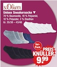 Turnschuhe im V-Markt Prospekt Unisex Sneakersocke von s.Oliver im aktuellen V-Markt Prospekt für 9,99 €