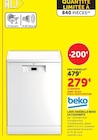 Lave-vaisselle 14 couverts - Beko - Super U à Argenteuil Lave-vaisselle 14 couverts - Beko en promo chez Super U Argenteuil à 279,00 €