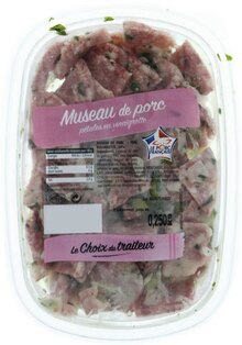 Spar Asnières-sur-Seine - Museau de porc pétales en vinaigrette Promo Museau de porc pétales en vinaigrette dans le catalogue Spar "Grand soleil sur les promos" à Asnières-sur-Seine