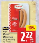 Wiener Würstchen von Mago für 2,22 € bei EDEKA im Angebot Wiener Würstchen von Mago im aktuellen EDEKA Prospekt