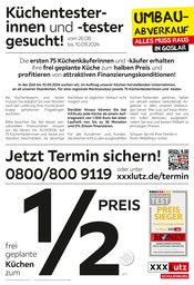 Aktueller XXXLutz Möbelhäuser Möbel & Einrichtung Prospekt in Lutter und Umgebung, "Küchentesterinnen und -tester gesucht!" mit 4 Seiten, 26.08.2024 - 22.09.2024