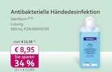 Antibakterielle Händedesinfektion Angebot im mea - meine apotheke Prospekt Antibakterielle Händedesinfektion im mea - meine apotheke Prospekt zum Preis von 8,95 €