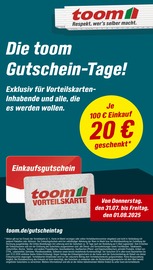 Aktueller toom Baumarkt Baumärkte Prospekt in Gelsenkirchen und Umgebung, "Die toom Gutschein-Tage!" mit 1 Seite, 31.07.2025 - 01.08.2025