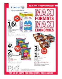 Prospectus E.Leclerc à Vernouillet, "MAXI FORMATS MAXI ÉCONOMIES", 40 pages, 26/08/2025 - 06/09/2025