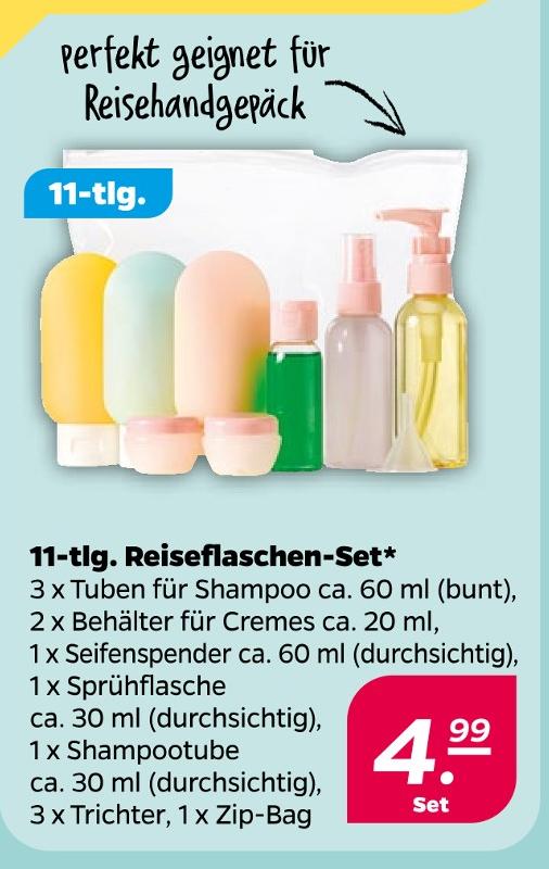 11-tlg. Reiseflaschen-Set