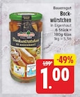 Bockwürstchen von Bauerngut für 1,00 € bei EDEKA im Angebot Bockwürstchen von Bauerngut im aktuellen EDEKA Prospekt