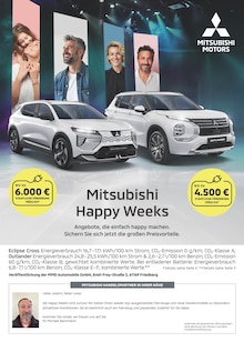 Aktueller Mitsubishi Prospekt (Gernsbach, 1 Seite zum blättern Mitsubishi Prospekt Mitsubishi Happy Weeks mit 1 Seite