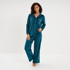Ensemble pyjama effet velours 2 pièces bleu canard femme en promo chez La Halle Annemasse à 15,00 €