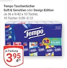Taschentücher Soft & Sensitive oder Design Edition bei GLOBUS im Neubrandenburg Prospekt für 3,95 €