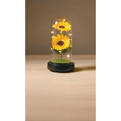 LED-Sonnenblume im Glas