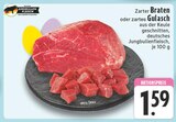 Zarter Braten oder zartes Gulasch im Angebot bei EDEKA in Herford Zarter Braten oder zartes Gulasch Angebote von JUNGBULLEN-FLEISCH bei EDEKA Herford für 1,59 €