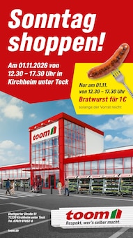 toom Baumarkt Prospekt Sonntag shoppen! mit 1 Seite