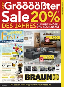 BRAUN Möbel-Center Homburg Prospekt "Gröööößter Sale des Jahres!" mit 20 Seiten