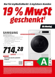 Wäschetrockner im MediaMarkt Saturn Prospekt in Reutlingen Aktueller MediaMarkt Saturn Prospekt mit Wäschetrockner, "19 % MwSt geschenkt", Seite 6