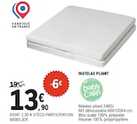 Matelas pliant - BABY CALIN en promo chez E.Leclerc Alençon à 13,90 €