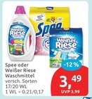 Waschmittel von Spee oder Weißer Riese für 3,49 € bei budni im Angebot Waschmittel von Spee oder Weißer Riese im aktuellen budni Prospekt