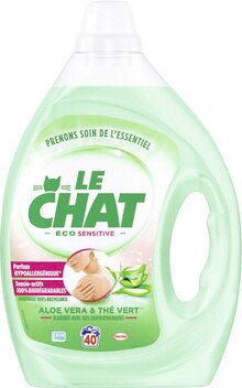 Lessive liquide Aloe Vera & Thé Vert Eco sensitive - Géant Casino à Le Blanc-Mesnil Lessive liquide Aloe Vera & Thé Vert Eco sensitive en promo chez Géant Casino Le Blanc-Mesnil à 6,84 €