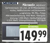 Mikrowelle MD15501 im Angebot bei E center in Mülheim Mikrowelle MD15501 Angebote von Medion bei E center Mülheim für 149,99 €