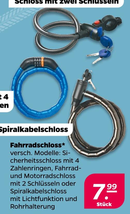 Fahrradschloss mit 4 Zahlenringen
