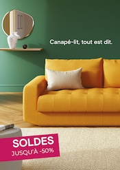 Prospectus Meubles & Décoration La Maison Convertible en cours à Gennevilliers et alentours, "Canapé-lit, tout est dit", 1 page, 24/06/2026 - 21/07/2026 Catalogue Meubles & Décoration La Maison Convertible en cours à Gennevilliers et alentours, "Canapé-lit, tout est dit", 1 page, 24/06/2026 - 21/07/2026