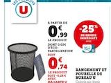Rangement et poubelle de bureau - U en promo chez Super U Montpellier à 0,74 €