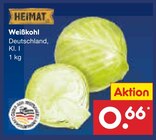 Weißkohl im Netto Marken-Discount Prospekt Weißkohl von Heimat im aktuellen Netto Marken-Discount Prospekt für 0,66 €