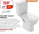 Pack WC à poser MARCEL - Jacob Delafon en promo chez Weldom Yerres à 159,00 €