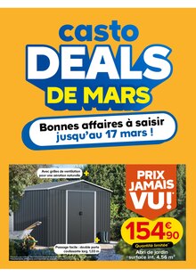 Prospectus Castorama à Hénin-Beaumont, "casto DEALS DE MARS", 1 page de promos valables du 25/02/2025 au 17/03/2025